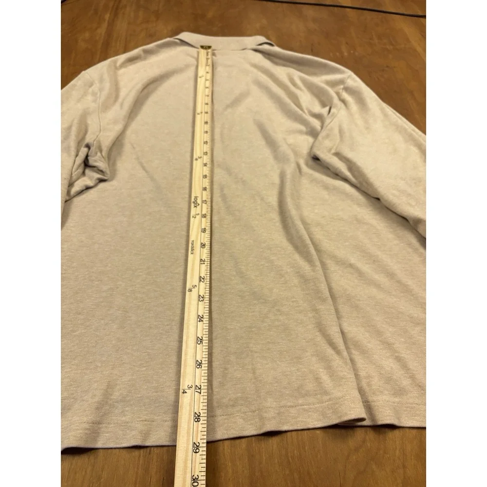 Polo Ralph Lauren Polo Shirt Men's‎ XL Tan Beige Long Sleeve Green Pony Preppy